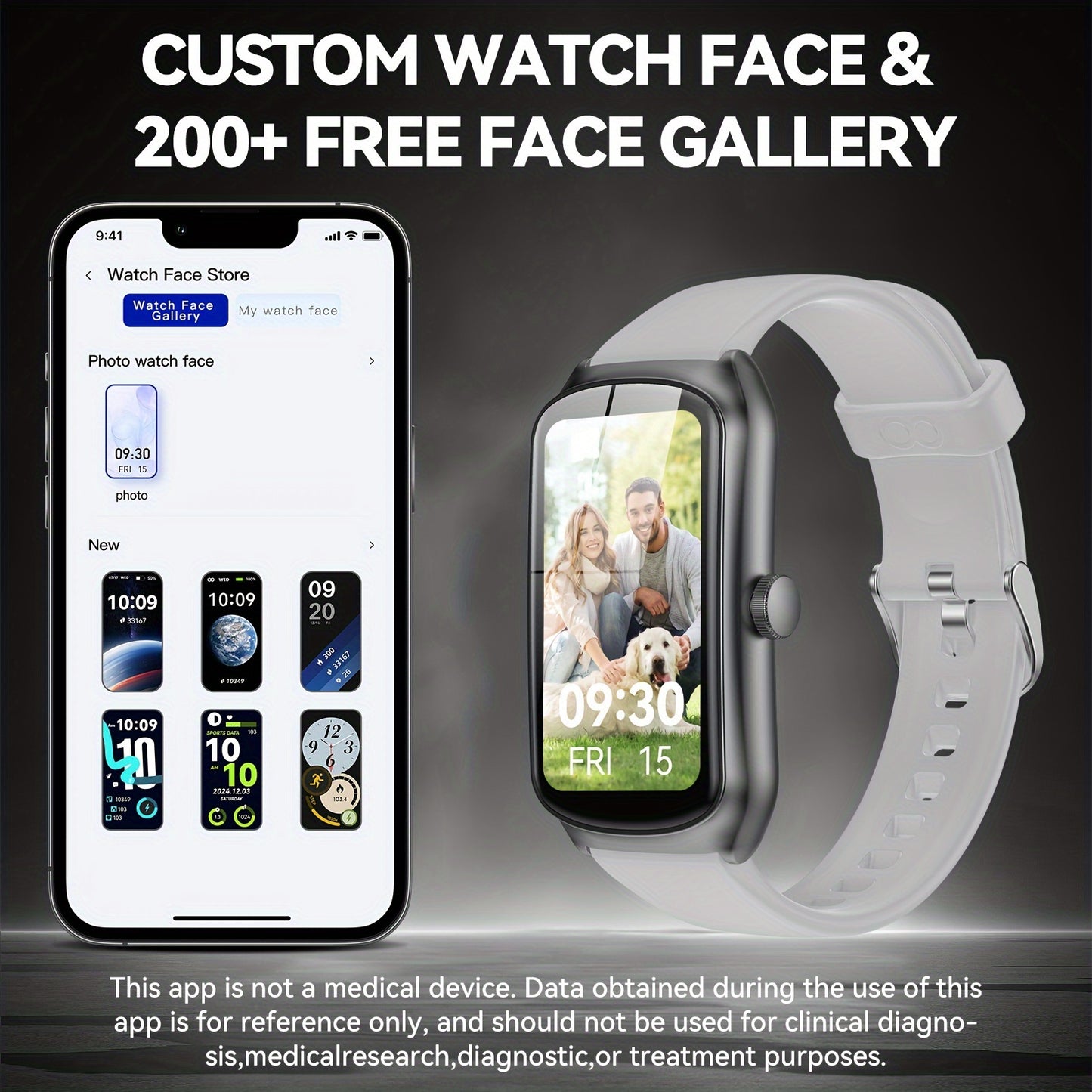 Anyloop New Gray Smart Watch, High Quality Smart Watch, Music Playback Control, Watch Don't Disturb, Outdoor Smart Watch 100+ Sports Modes, Super Long Standby Time