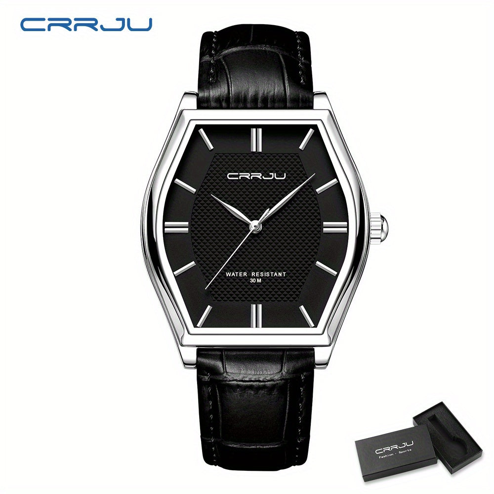 CRJJ Fashion Business Men's Watch Barrel-Shaped Japanese Movement