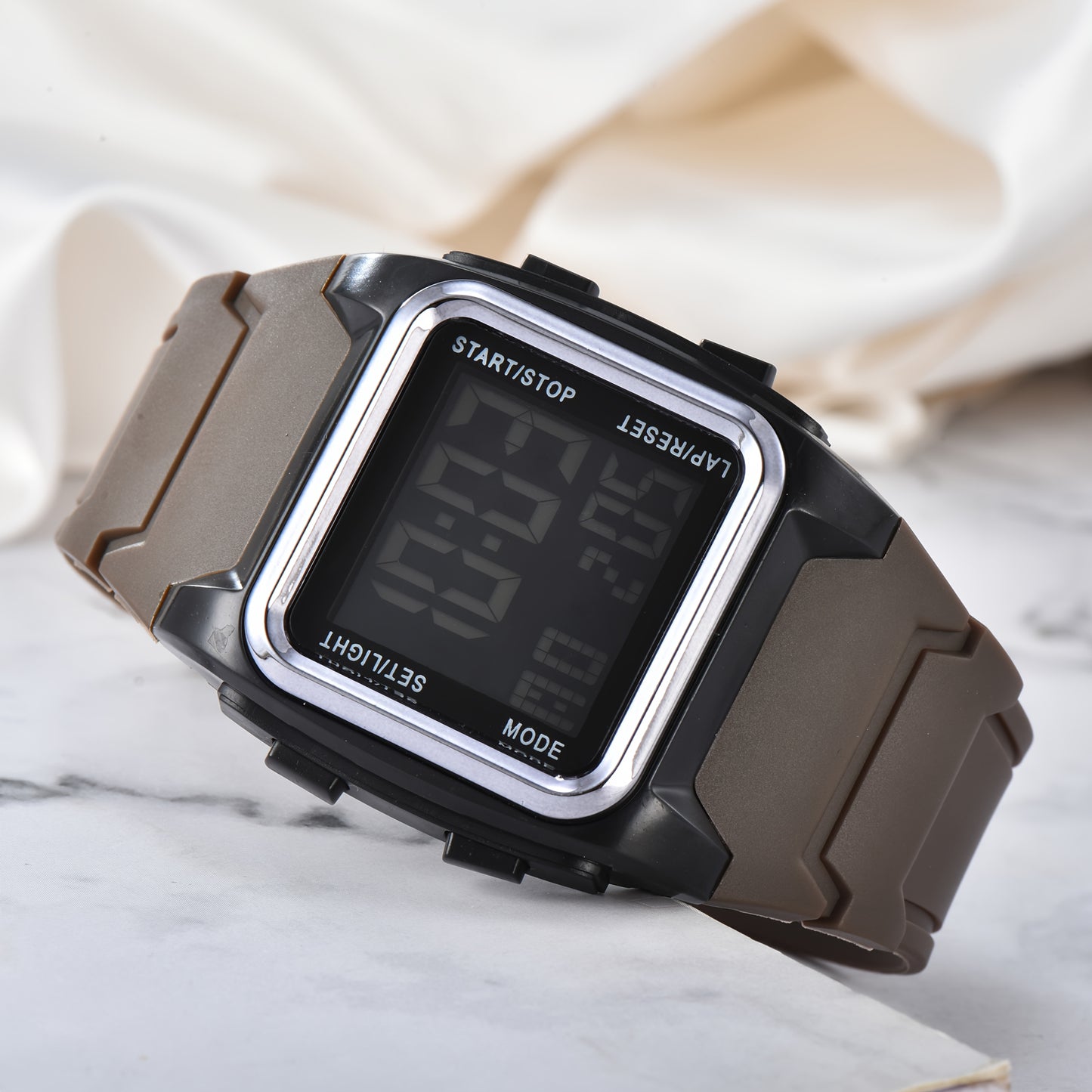 Unisex Square LED Watch with Night Light - Stylish & Functional for Men, Women & Teens