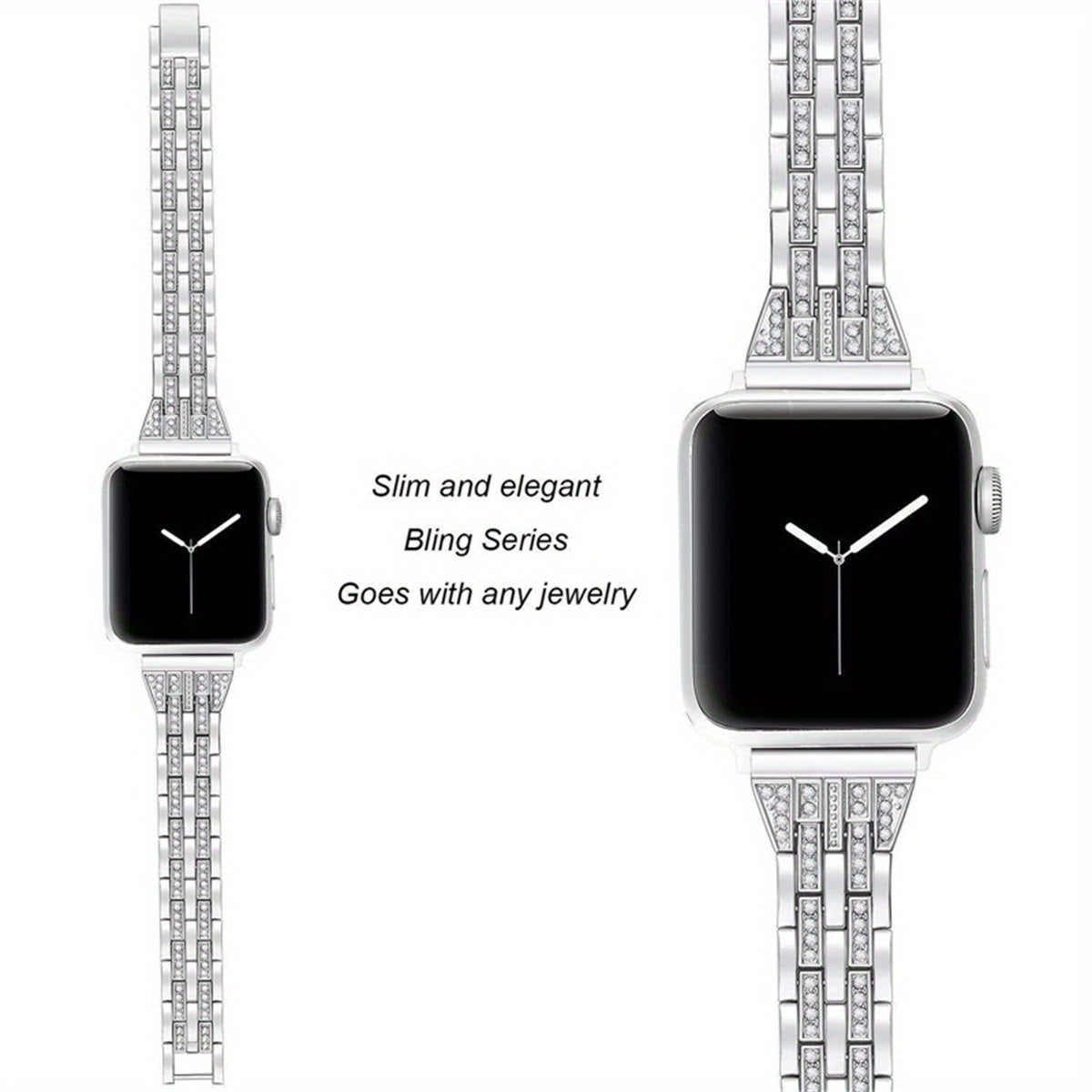 Straps Bracelet, Double Drain Rhinestone 38\u002F42mm Strap Band for Apple Watch Series 1-4 iWatch