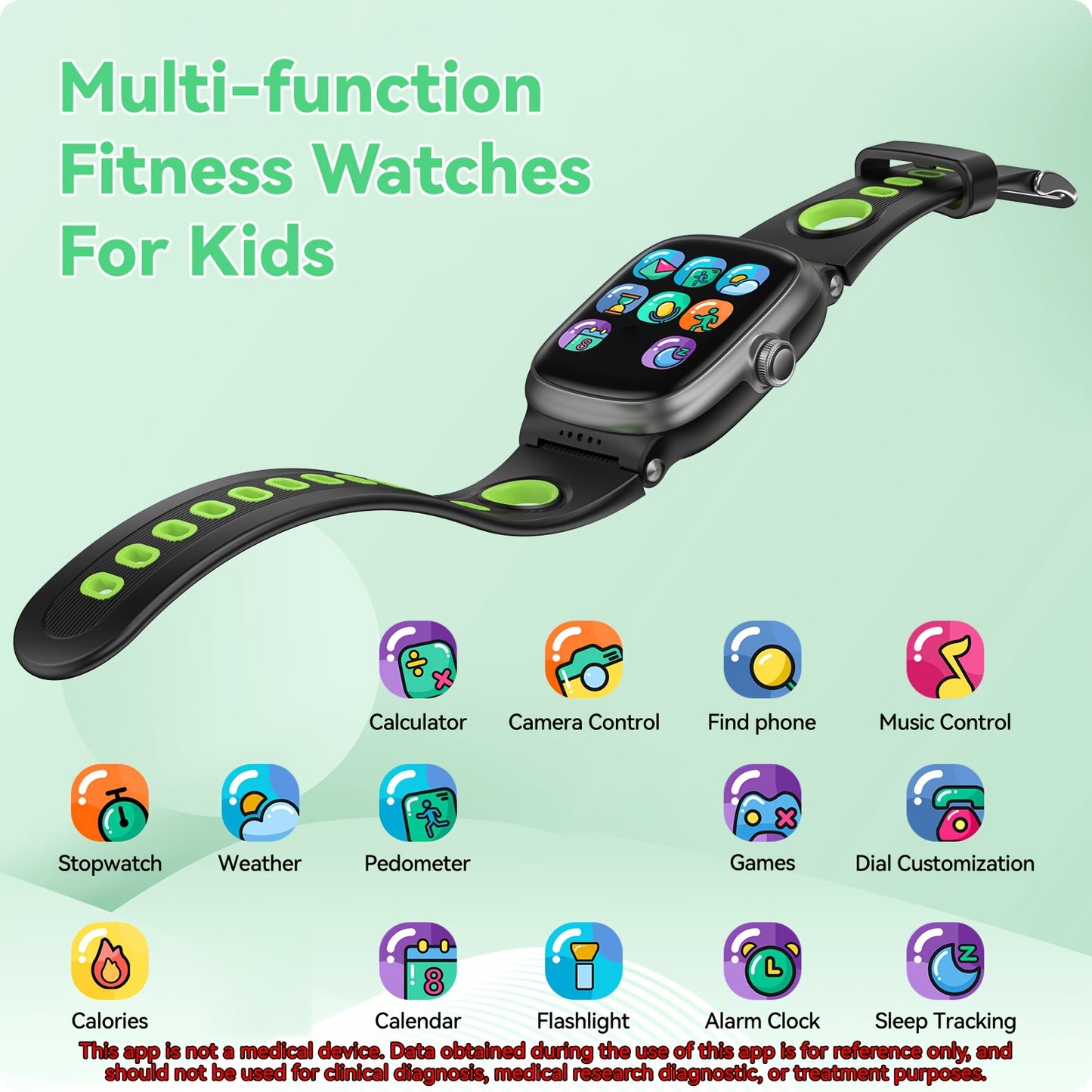 Kids Smart watches Fitness Tracker Watch with Sleep Monitor, IP68 Smart Watches, Step Calorie Counter Activity Trackers and Smartwatches for Kids, Compatible for iOS and Android