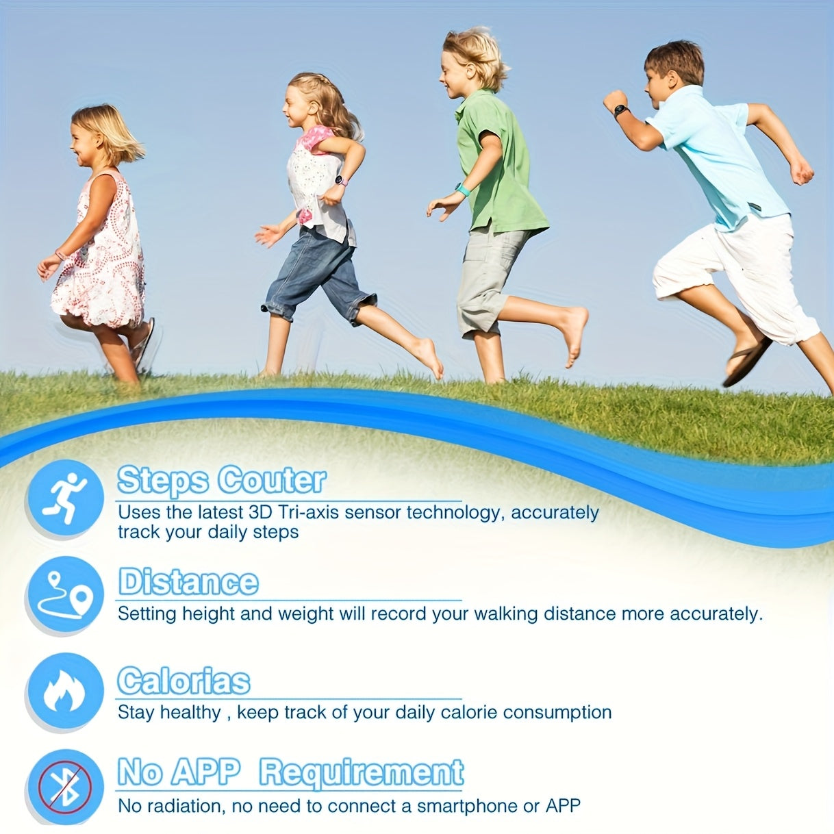 Fitness Tracker Watch - Men, Women And Youth, Pedometer, High Quality, Sports Activity Tracker, Soft Silicone Bracelet Time Date Card Daily Calorie