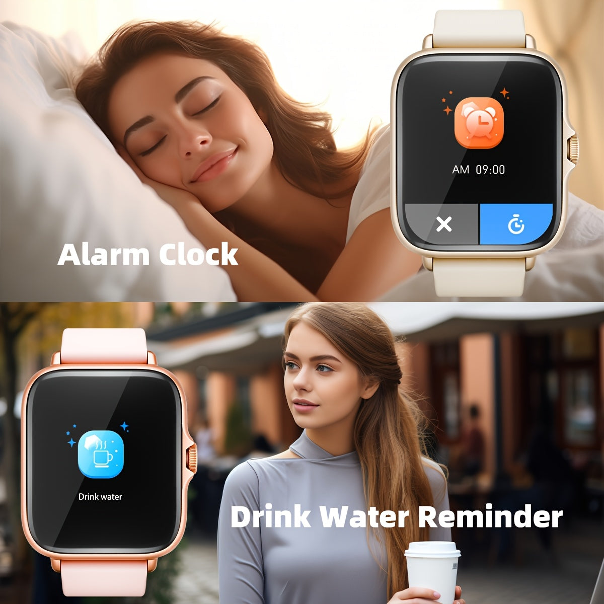 Sports Smart Watch, 1.83'' Full Touch Screen Display with Message, Answer Make Call Smartwatch, Sleep Monitoring, Sports Pedometer, Information Alerts, for iPhone Android Phones, Smartbands Fitness Watch for Women Men Friend Gift, Birthday Gift