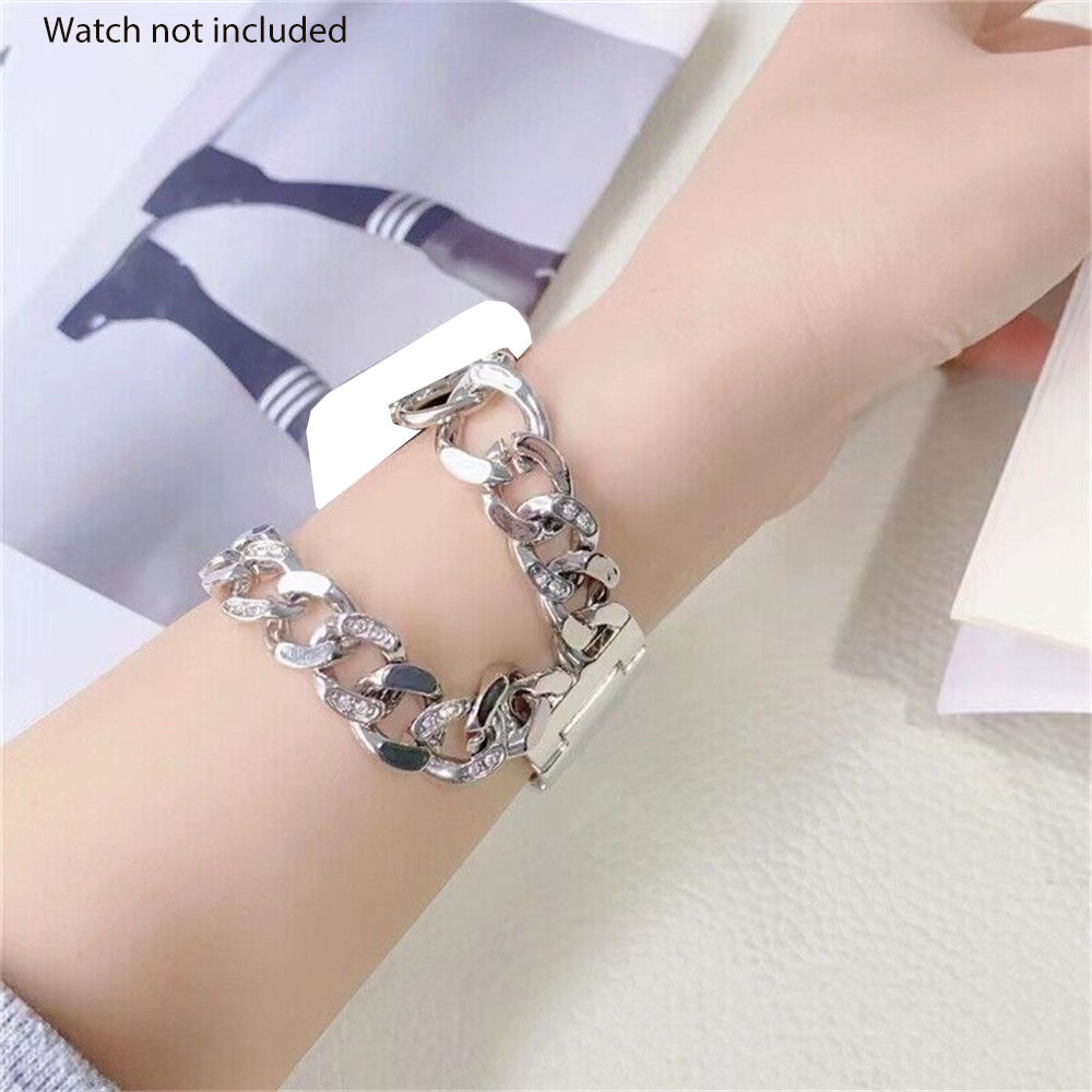 Fashion Design Rhinestone Chain Watch Band for iWatch Series 10 9 8 7 6 5 4 3 2 1 Metal Heart Style Bracelet for iWatch 38\u002F 40\u002F 41mm 42\u002F 44\u002F 45mm