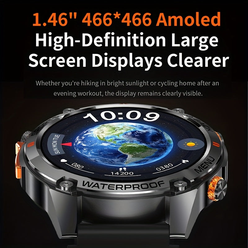2025 Smartwatch with GPS, 5ATM High Quality, 100+ Sports Modes, 14, 3" HD Display, Wireless 5, 4, USB Rechargeable, Unisex Design for Men & Women