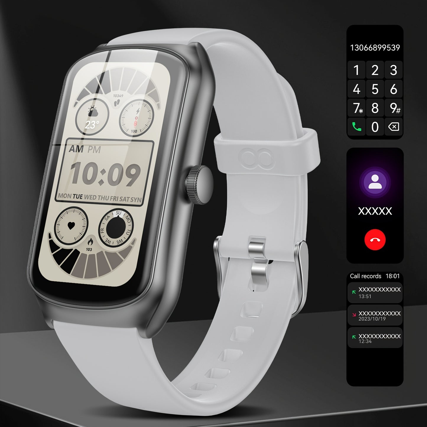 Anyloop New Gray Smart Watch, High Quality Smart Watch, Music Playback Control, Watch Don't Disturb, Outdoor Smart Watch 100+ Sports Modes, Super Long Standby Time