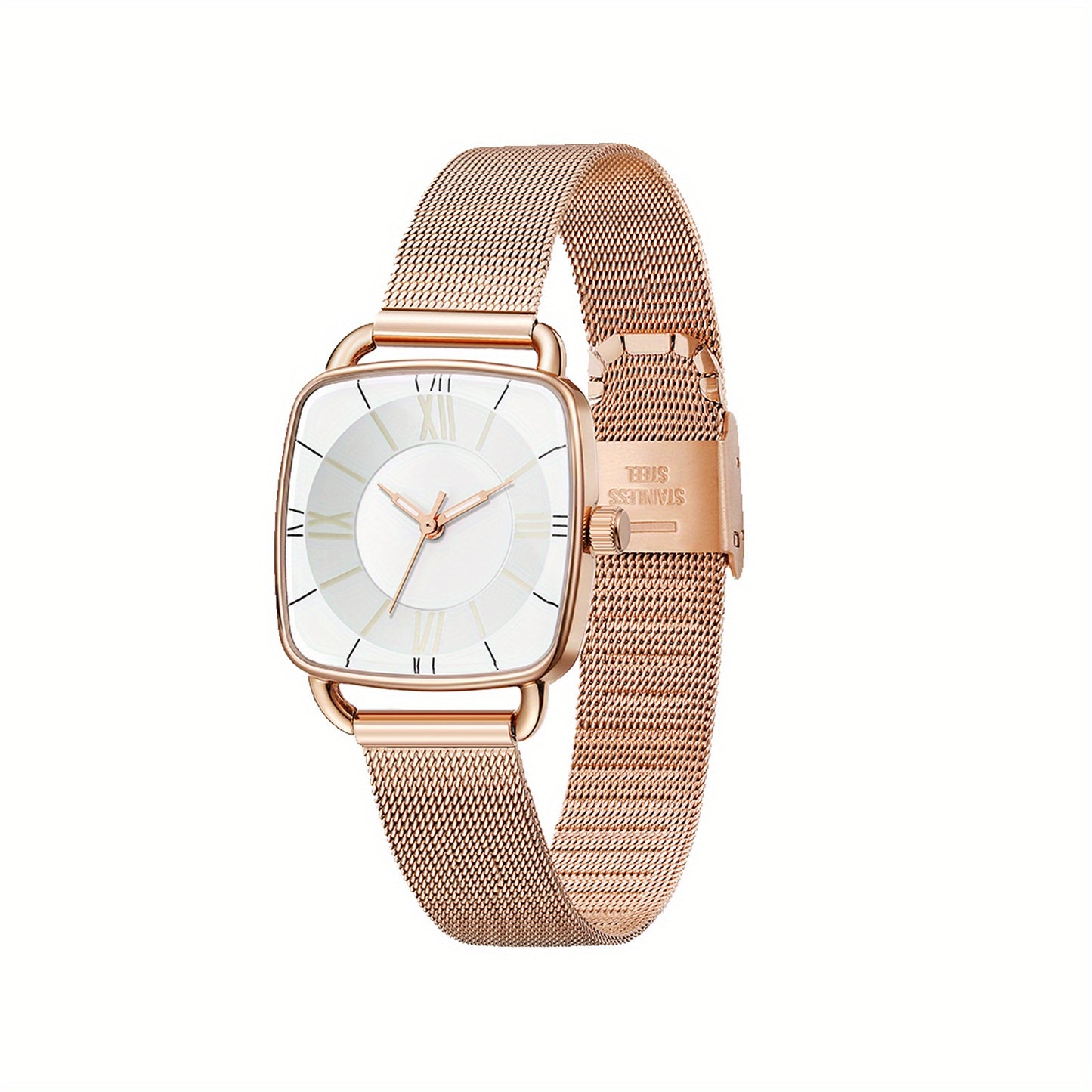 Women'S Quartz Watch with Luminous Dial - Minimalist Round Case, Metal Band, and Black Dial for Casual Wear, Casual Wear Watch | Minimalist Watch | Metallic Watch Band