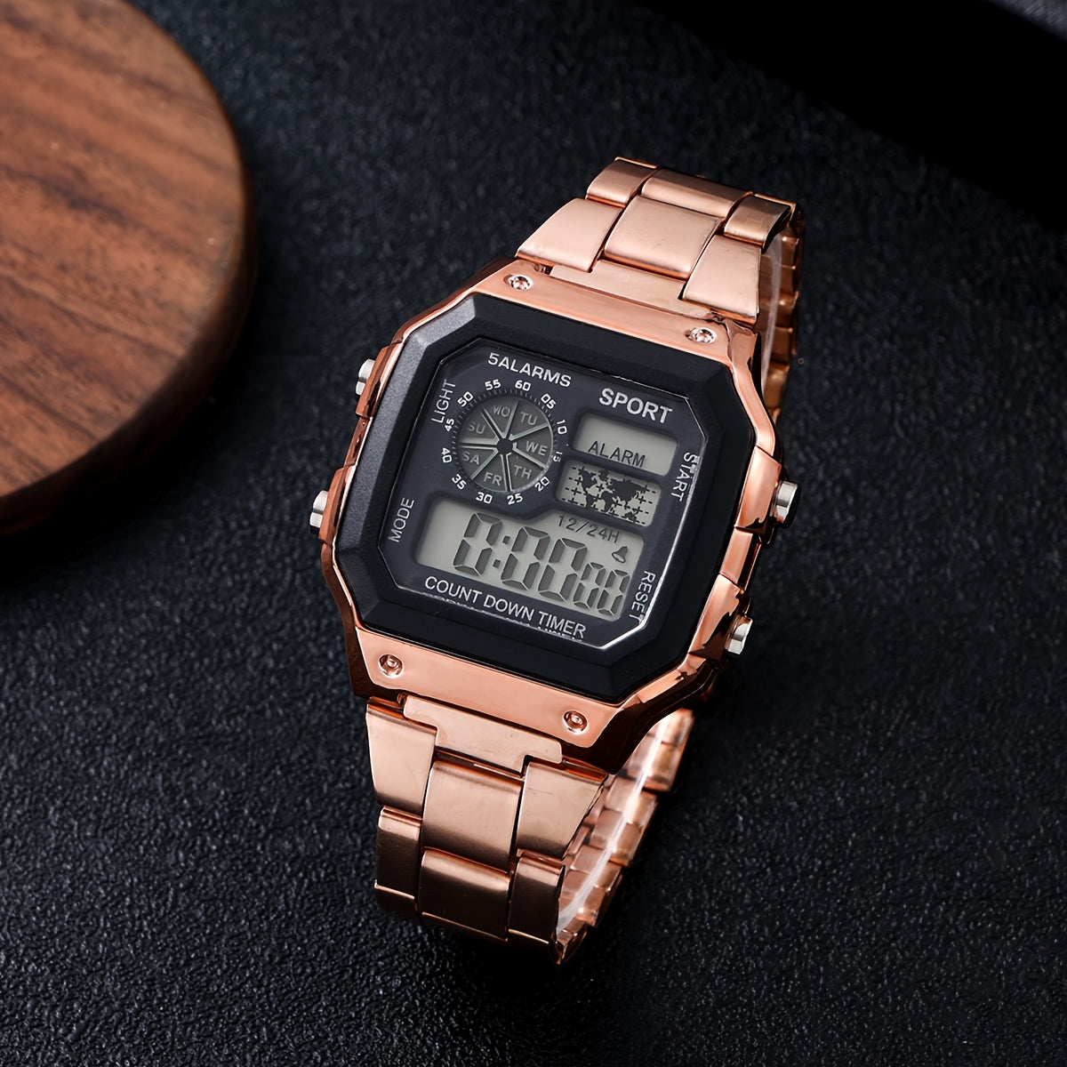 1 Men's Small Square Metal Texture Multifunctional Business Smartwatch, Suitable for Students