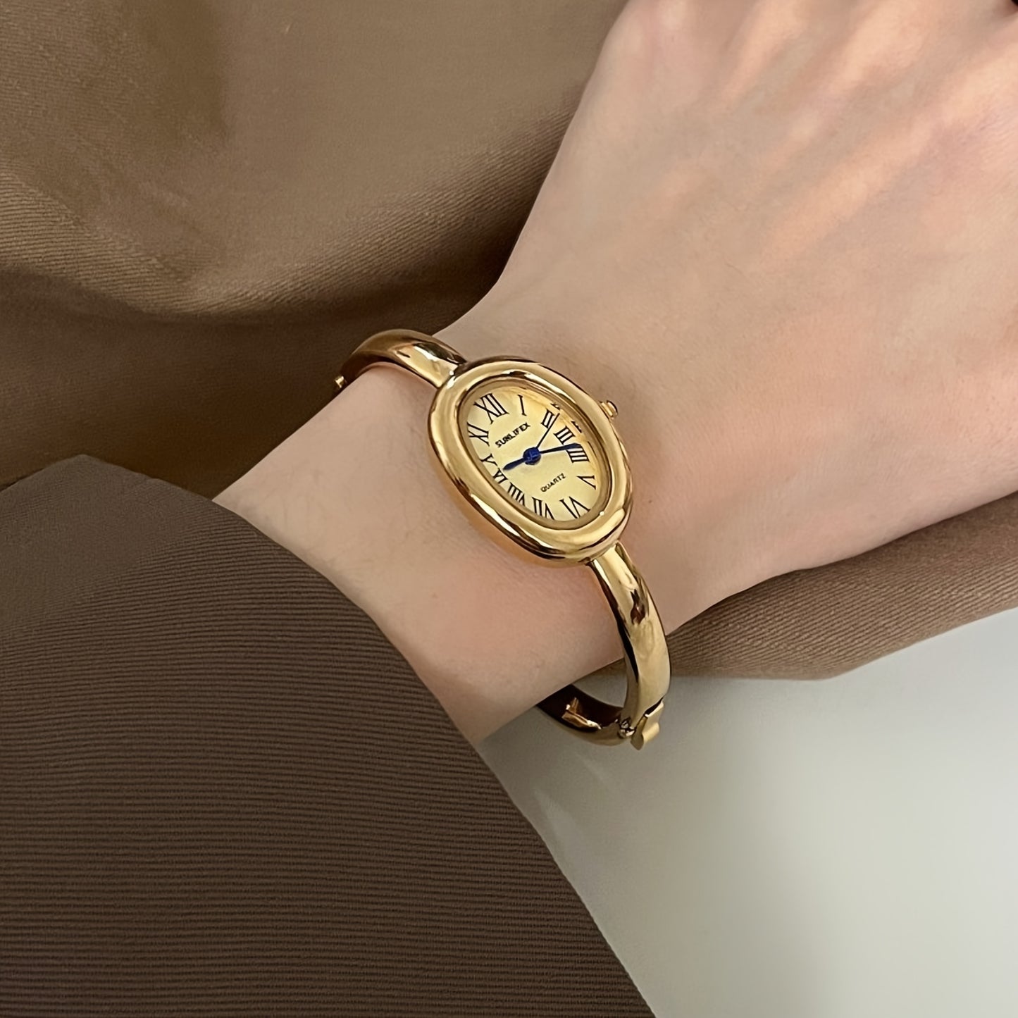 Fashionable And Elegant Roman Numeral Women'S Watch, a Classic Quartz Timepiece Suitable for Business, Casual Wear, Daily Office Use, Outdoor Activities, Travel, And As a Birthday Gift.