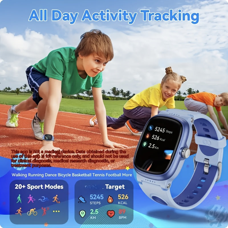 Blue Smart Watch for Youngsters with Sleep Monitor, Step & Calorie Tracker, Wireless Games\u002FAlarm - Fitness Watch for Boys & Girls Ages 4-16, Perfect Birthday Gift, Smart Watch for Girls