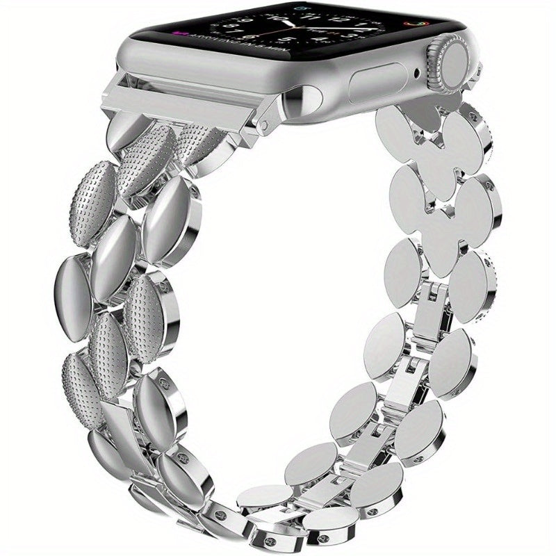 Wearlizer Dressy Band for Apple Watch Band 38mm 40mm 41mm Women Stainless Steel Fancy Bracelet Replacement Band Strap Metal Wristbands Accessories for iWatch Band Series 9 8 7 6 SE 5 4 3 2 1 Silvery
