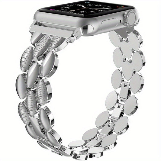 Wearlizer Dressy Band for Apple Watch Band 38mm 40mm 41mm Women Stainless Steel Fancy Bracelet Replacement Band Strap Metal Wristbands Accessories for iWatch Band Series 9 8 7 6 SE 5 4 3 2 1 Silvery