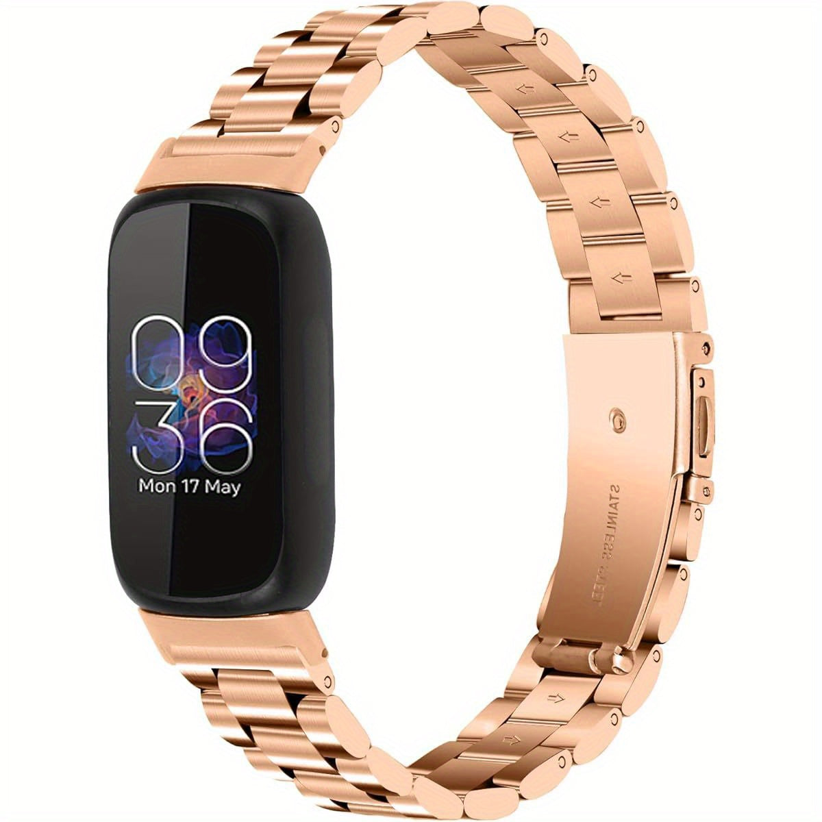 Compatible with Fitbit Inspire 3 Metal Bands, Stainless Steel Wristband with Tools Adjustable Bracelet Sport Strap for Women Men