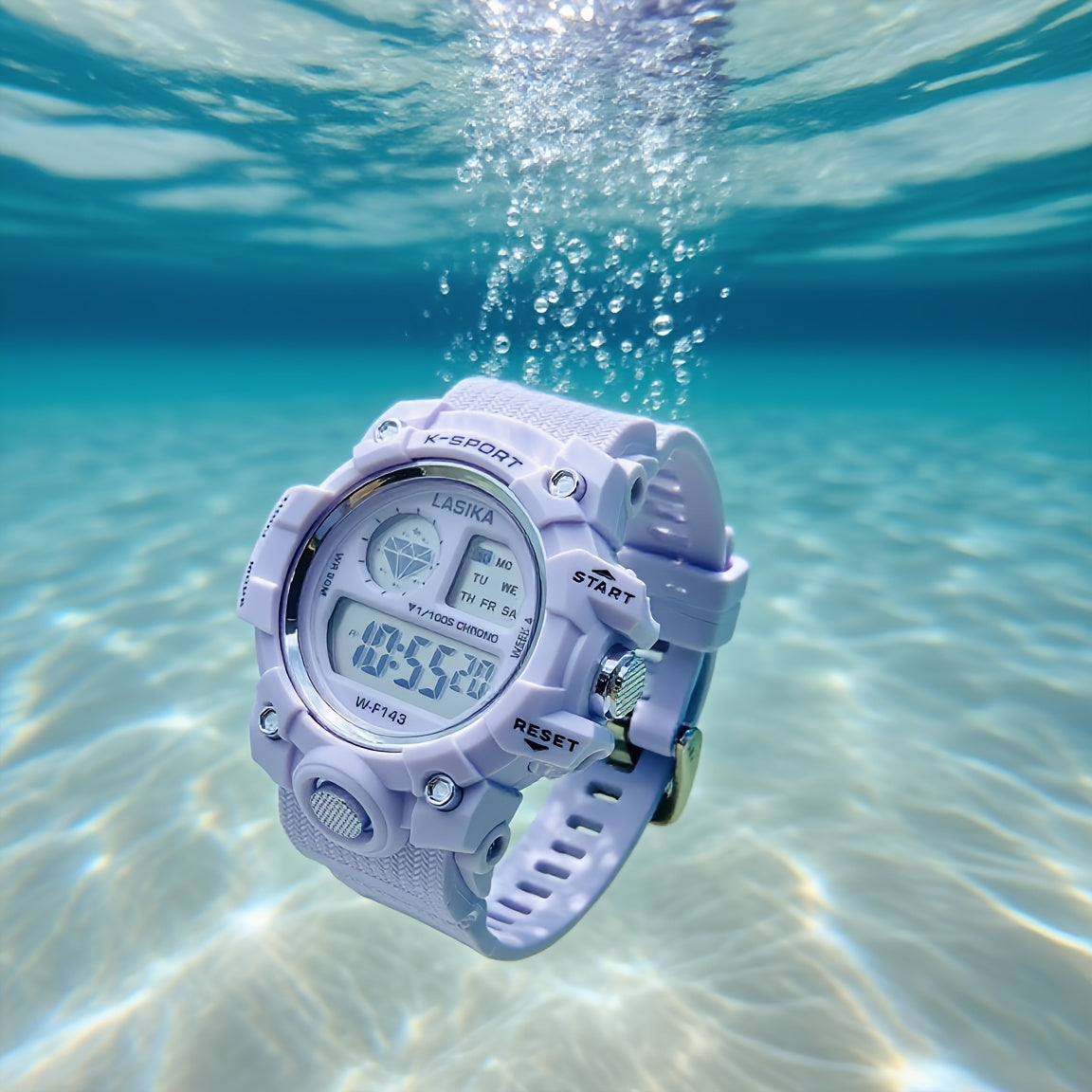 Kids Digital Watch for Boys & Girls 8-18 Years - IPX7 Sport Watch with Alarm, Stopwatch, Night Light, Multiple Time Zones - Durable White Design for Swimming, Running & Active Lifestyles, Kid Smart Watch