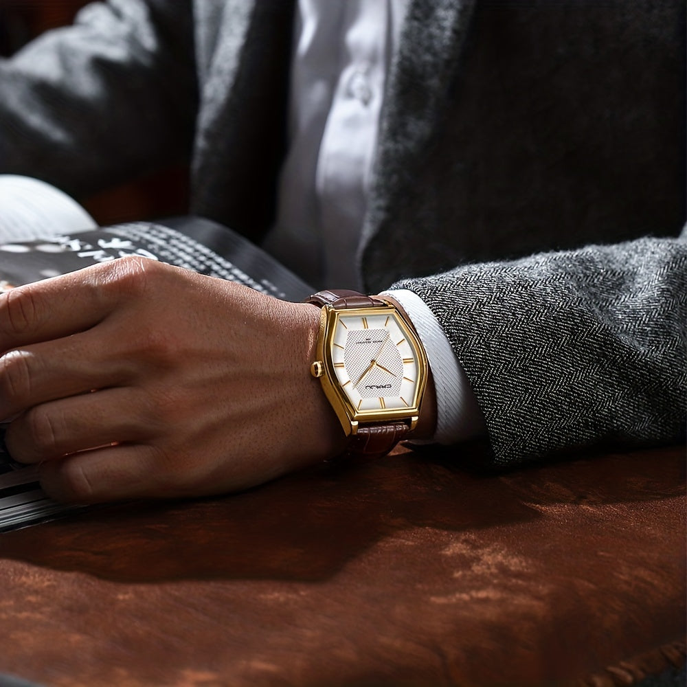 CRJJ Fashion Business Men's Watch Barrel-Shaped Japanese Movement