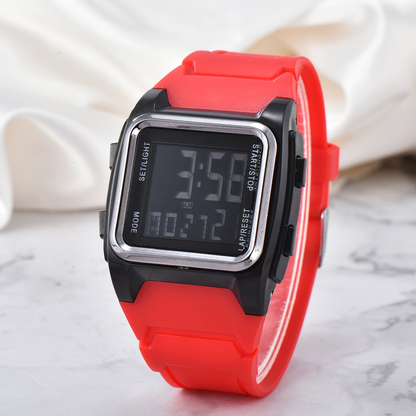 Unisex Square LED Watch with Night Light - Stylish & Functional for Men, Women & Teens