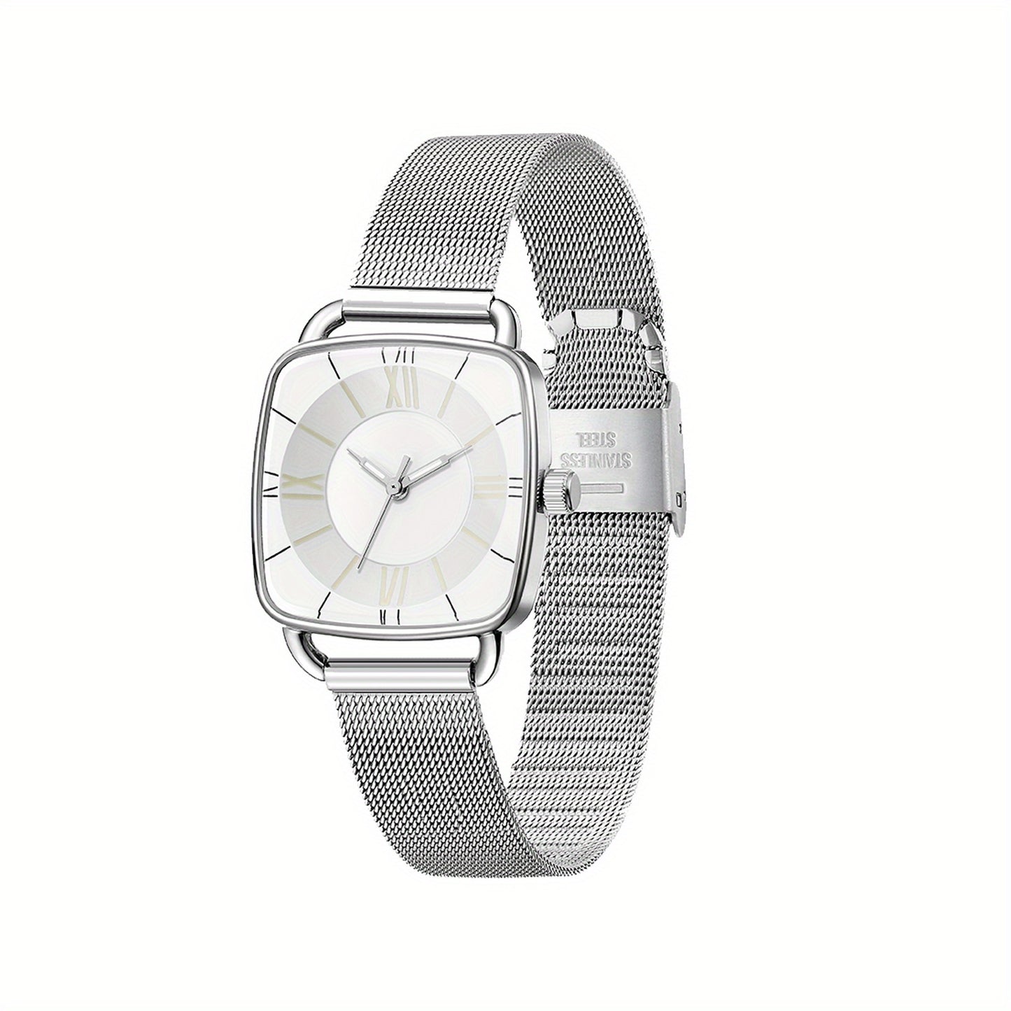 Women'S Quartz Watch with Luminous Dial - Minimalist Round Case, Metal Band, and Black Dial for Casual Wear, Casual Wear Watch | Minimalist Watch | Metallic Watch Band