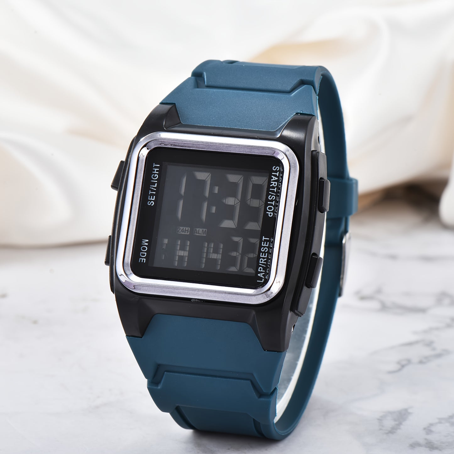 Unisex Square LED Watch with Night Light - Stylish & Functional for Men, Women & Teens