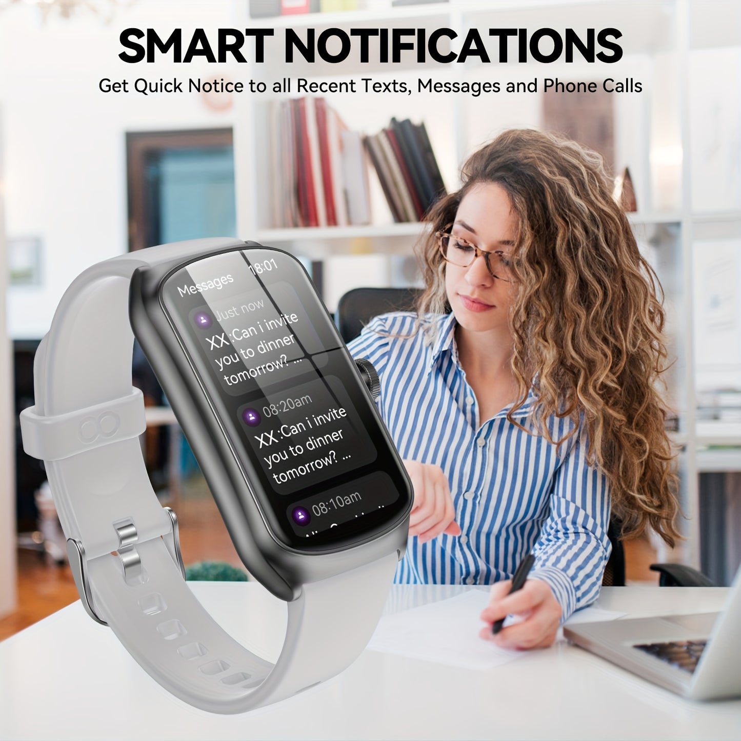 Anyloop New Gray Smart Watch, High Quality Smart Watch, Music Playback Control, Watch Don't Disturb, Outdoor Smart Watch 100+ Sports Modes, Super Long Standby Time