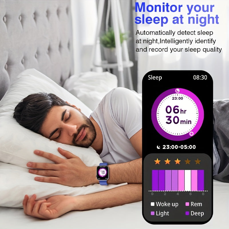 Men'S Smartwatch (Answer\u002FDial), 1.9'' HD Full Touch Screen Fitness Tracker with Sleep Monitor, Pedometer, Drink Reminder, Sedentary Reminder, Message Reminder, Men'S Sports Smartwatch for Android And Iphone, Gift for Your Family