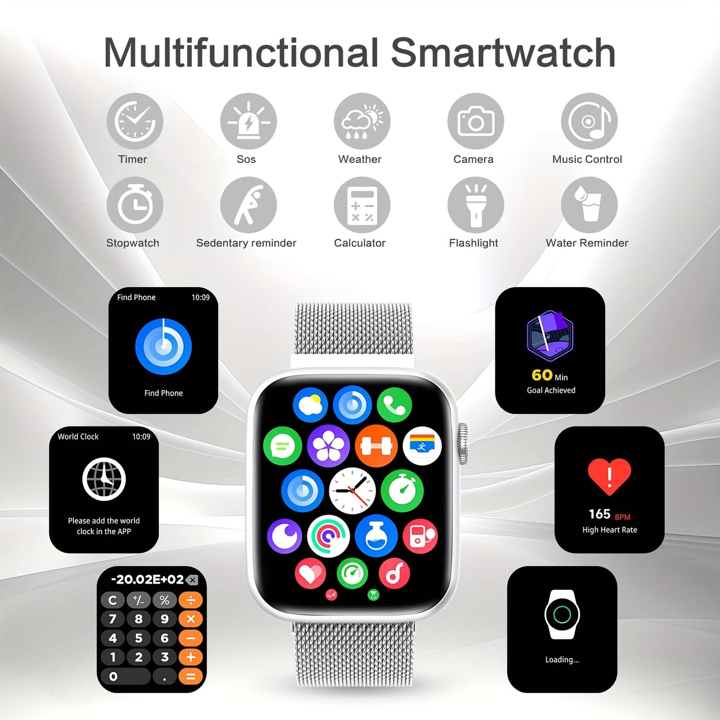 EarlySincere 2025 Smartwatch, 1.9" AMOLED Display, Supports Wireless Calls, with Da GPT AI/AI Dial, Compatible with Android iOS System, Unisex, Suitable for Outdoor Sports, Daily Wear, Holiday Gift