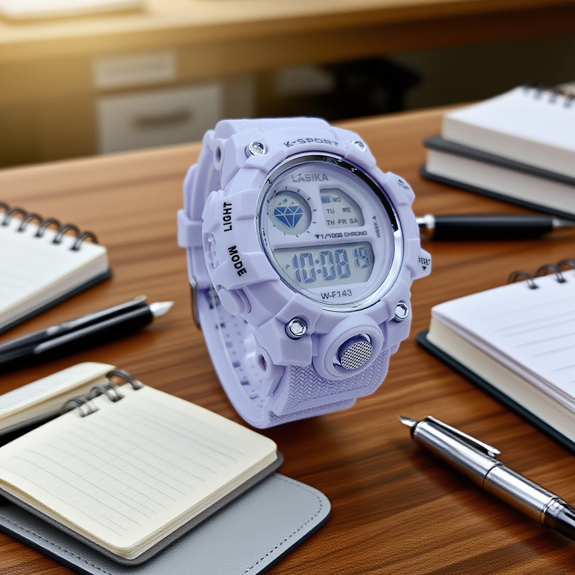 Kids Digital Watch for Boys & Girls 8-18 Years - IPX7 Sport Watch with Alarm, Stopwatch, Night Light, Multiple Time Zones - Durable White Design for Swimming, Running & Active Lifestyles, Kid Smart Watch