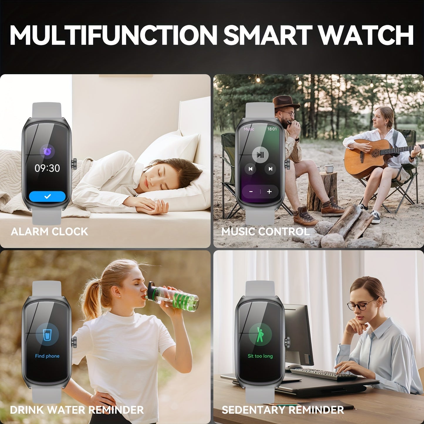 Anyloop New Gray Smart Watch, High Quality Smart Watch, Music Playback Control, Watch Don't Disturb, Outdoor Smart Watch 100+ Sports Modes, Super Long Standby Time