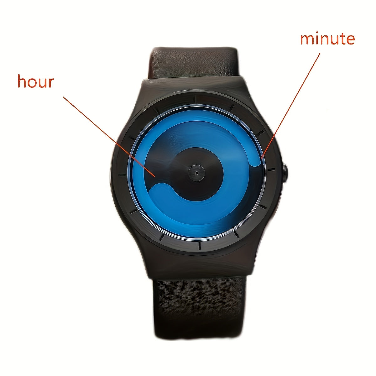 Fashionable Tai Chi & Bagua Concept Watch for Men and Women - Creative, Cool, and Trendy Design with Pointerless Dial, Faux Leather Strap, and Colorful Gemstone Accents - Digital Display, Quartz Movement, Round Case, Non- - Ideal for Students and Couples