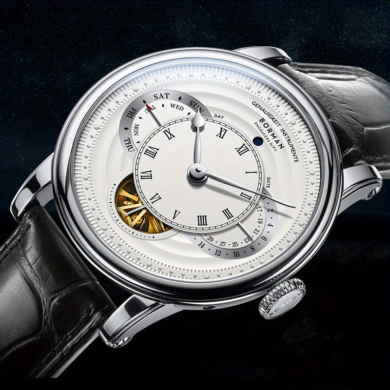 BORMAN New Luxury Wrist Watch Men Automatic Movement Week\u002F Date\u002F Skeleton Display Multifunction Mechanical Watches