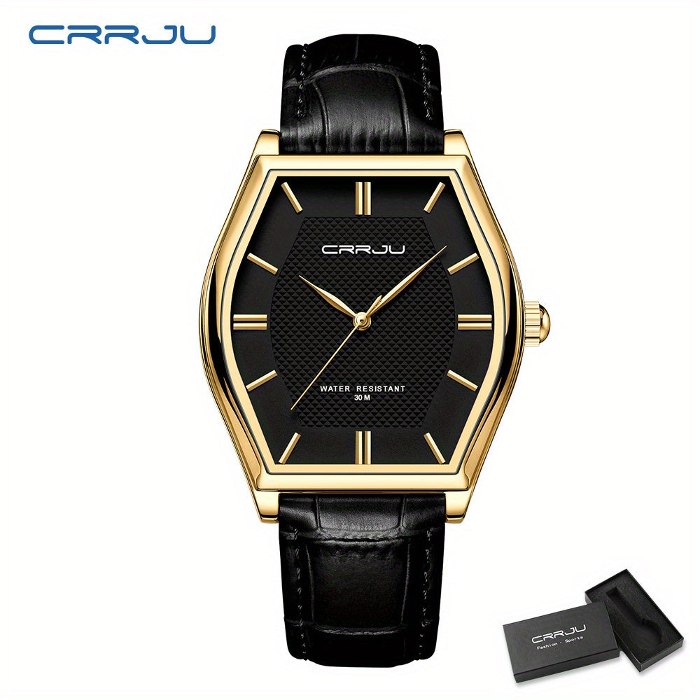 CRJJ Fashion Business Men's Watch Barrel-Shaped Japanese Movement