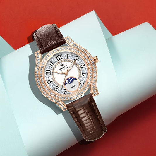 Classic Fashion Design Women's Quartz Watch, European Style Ladies' Timepiece, Vintage Watch, Date Night Accessory