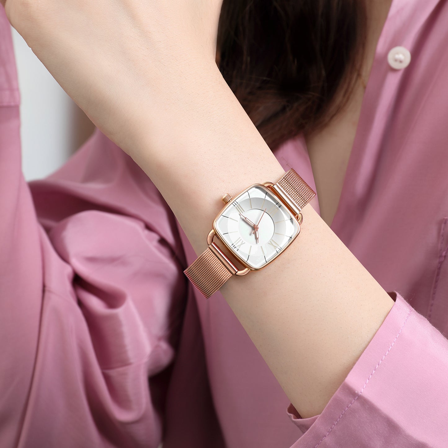 Women'S Quartz Watch with Luminous Dial - Minimalist Round Case, Metal Band, and Black Dial for Casual Wear, Casual Wear Watch | Minimalist Watch | Metallic Watch Band