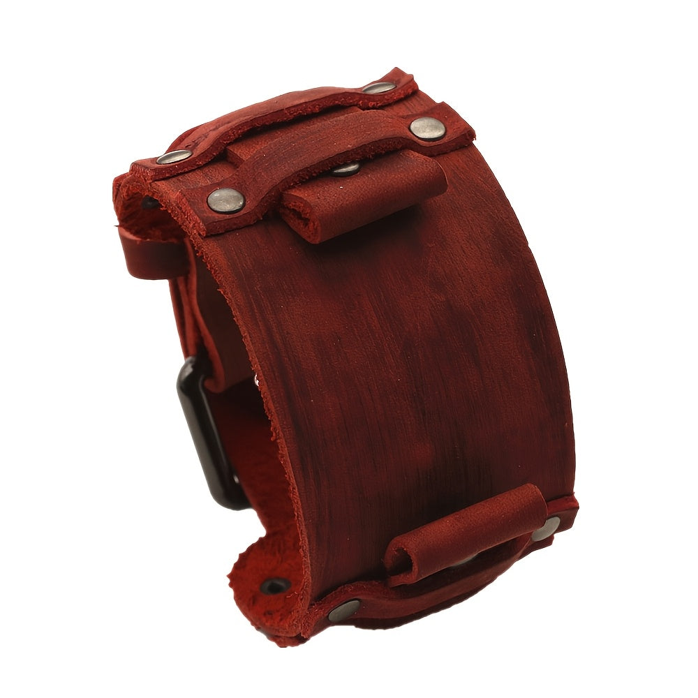 1pc Genuine Calf Leather Watch Band for Men, 24mm Casual Style with Hook-and-Loop Fastener, Available in Black, Brown, Blue, Green - Ideal for Valentine'S Day, Christmas, Father'S Day Gifts