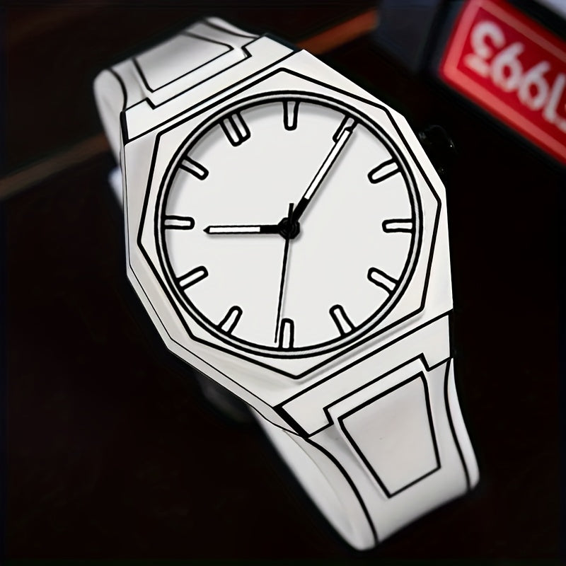 1pc Trendy Men's Watch - pointer display, unique line design, suitable for various occasions such as business\u002Fsports\u002Fleisure, ideal choice for men | Father's Day gift | Birthday gift