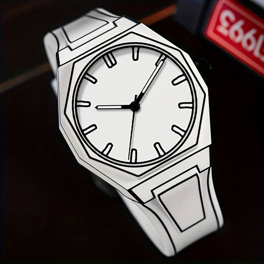 1pc Trendy Men's Watch - pointer display, unique line design, suitable for various occasions such as business\u002Fsports\u002Fleisure, ideal choice for men | Father's Day gift | Birthday gift