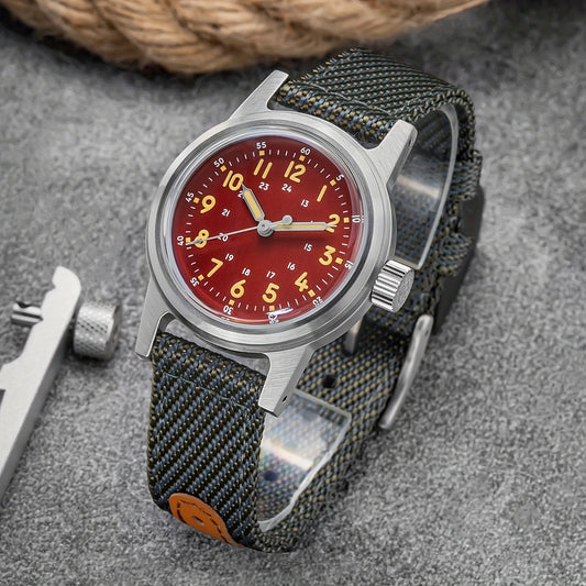 ADDIESDIVE Automatic mechanical Men's watch NH35A Movement 36mm Small and simple, with an outdoor sports style Red AD2076