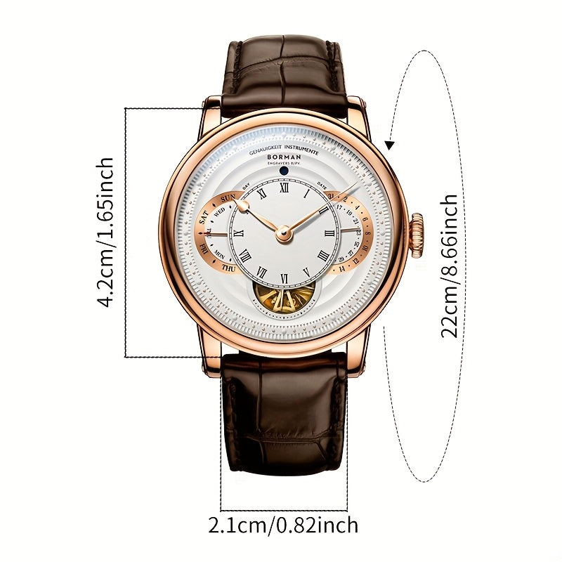 BORMAN New Luxury Wrist Watch Men Automatic Movement Week\u002F Date\u002F Skeleton Display Multifunction Mechanical Watches