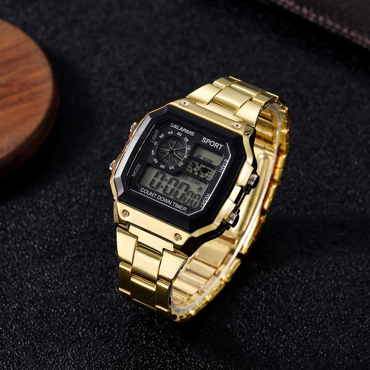 1 Men's Small Square Metal Texture Multifunctional Business Smartwatch, Suitable for Students