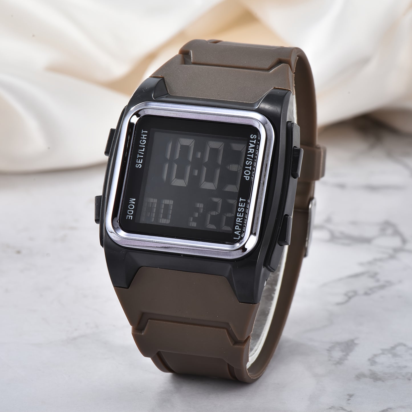 Unisex Square LED Watch with Night Light - Stylish & Functional for Men, Women & Teens