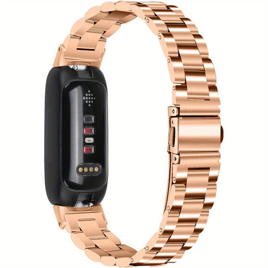Compatible with Fitbit Inspire 3 Metal Bands, Stainless Steel Wristband with Tools Adjustable Bracelet Sport Strap for Women Men