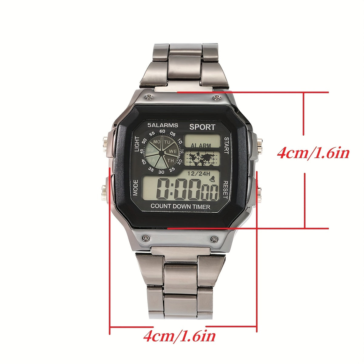 1 Men's Small Square Metal Texture Multifunctional Business Smartwatch, Suitable for Students