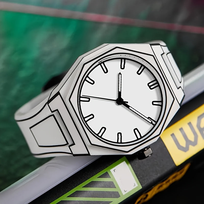 1pc Trendy Men's Watch - pointer display, unique line design, suitable for various occasions such as business\u002Fsports\u002Fleisure, ideal choice for men | Father's Day gift | Birthday gift